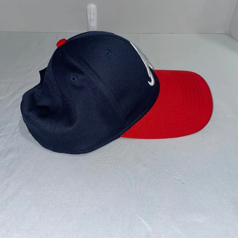 Atlanta Braves MLB Baseball Hat OC Sports Navy Red Adjustable‎ OSFM Cap